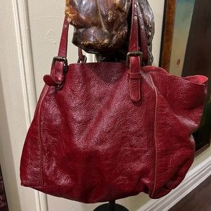 GERARD DAREL- Red Leather Shopping Bag
